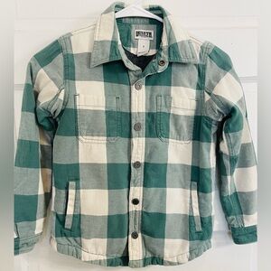 Duluth Trading Co Green and White Plaid Kids Jacket